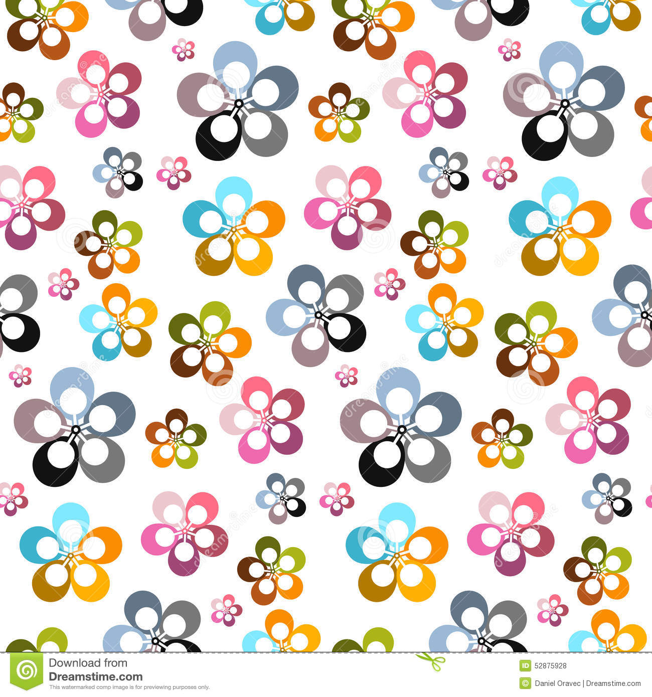 Colorful Flower Abstract Background Vector Seamless