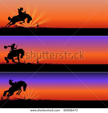 Cowboy Riding Horse Vector