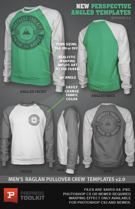 Crew Neck Shirt Template PSD