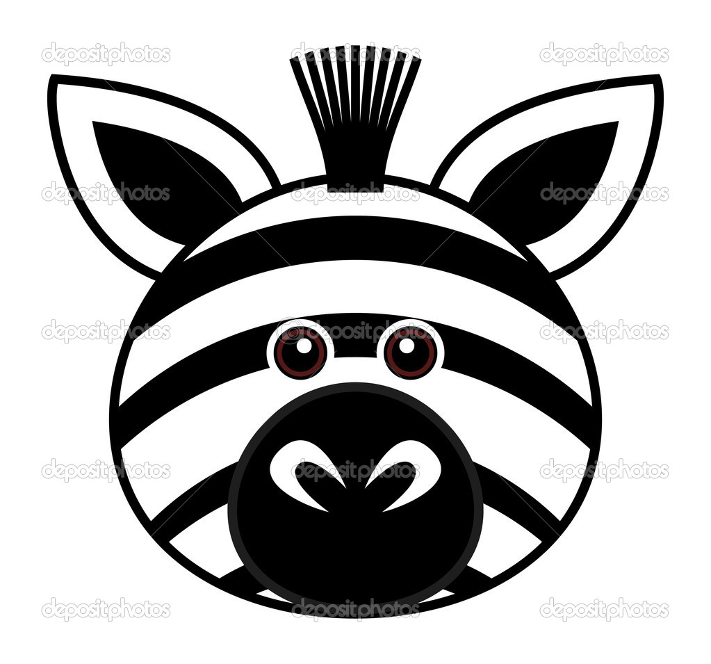 Cute Cartoon Zebra Face