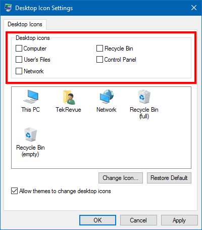 Desktop Icon Settings Windows 1.0