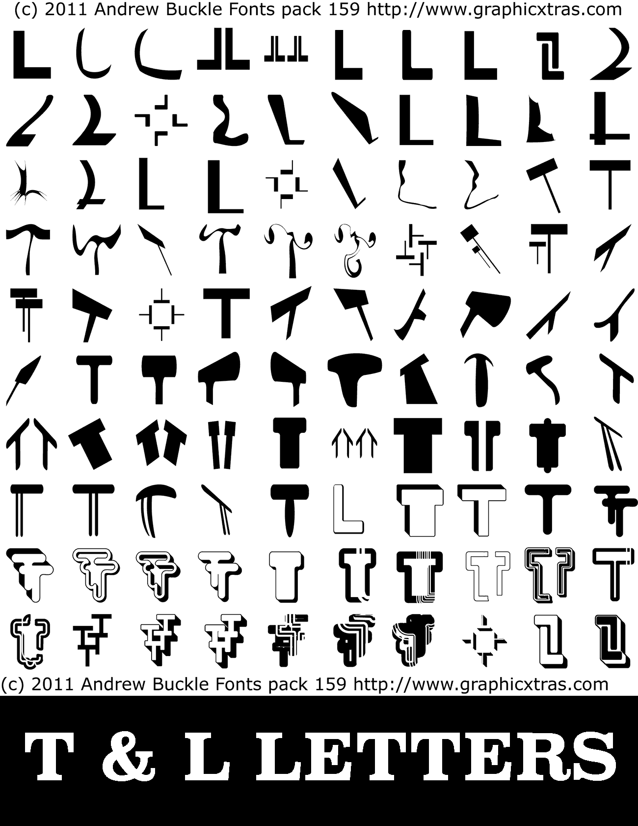 Different Shapes of the Letter T