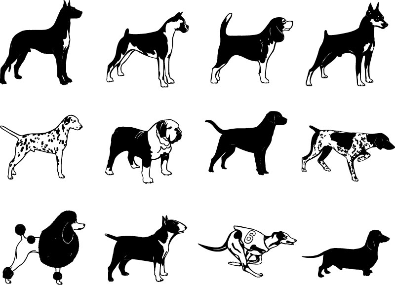 Dog Silhouette Free Vector Art