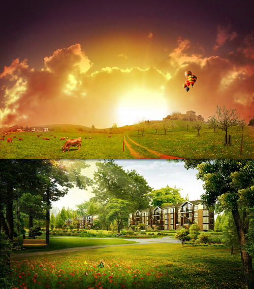 Download Free PSD Landscape Background