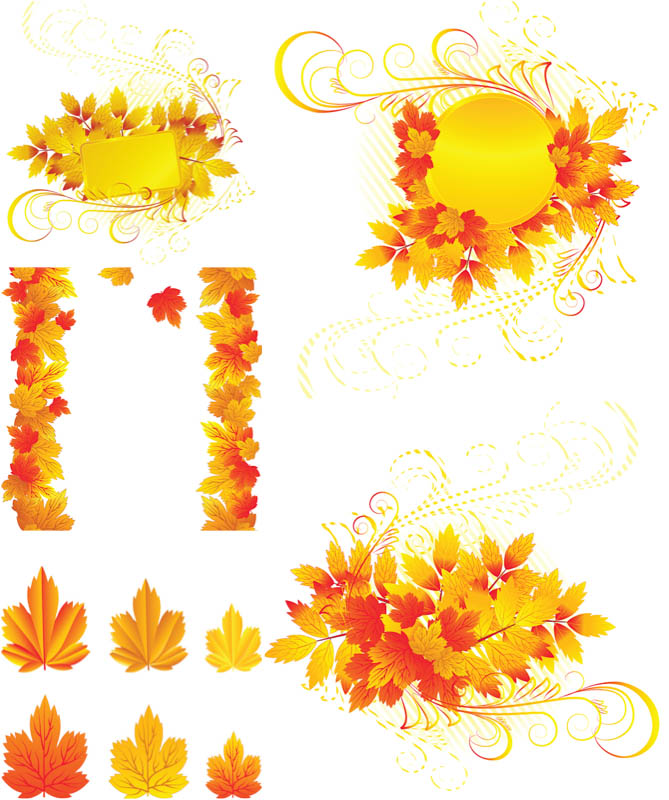 Fall Leaves Border Vector