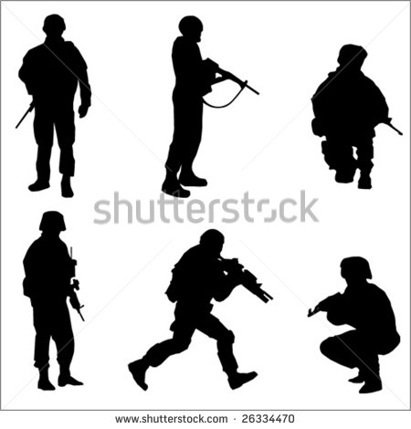 Female Soldier Silhouette Vector