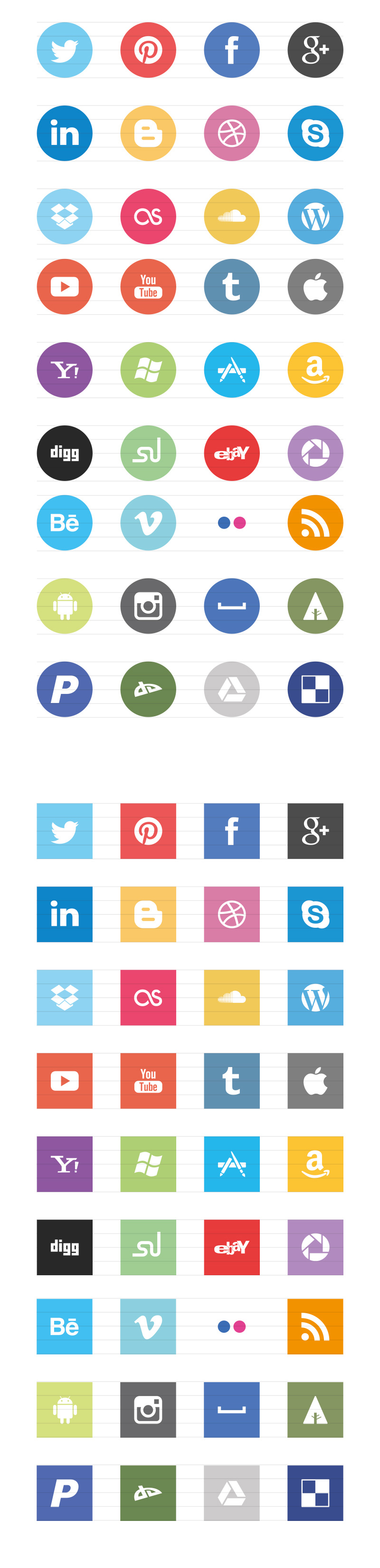 Flat Social Media Icons Free