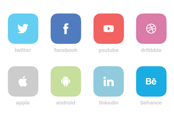 Flat Social Media Icons Vector Free