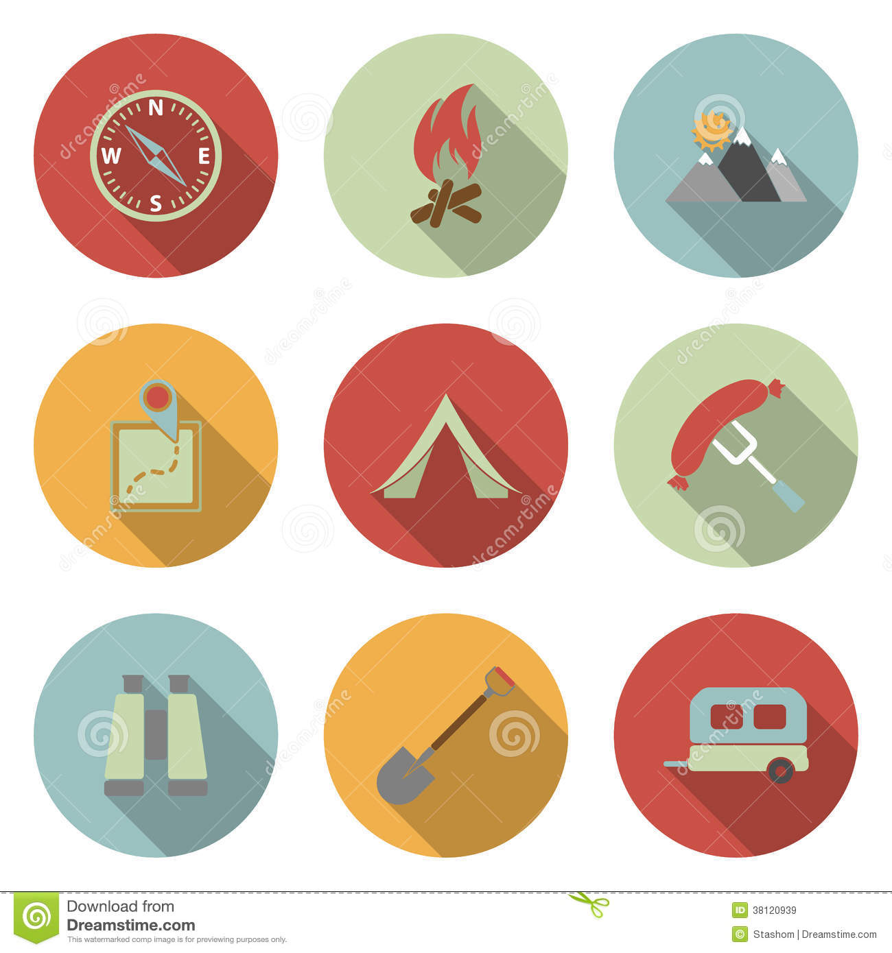 Free Flat Vector Icons Camping Free Flat Vector Icons Camping