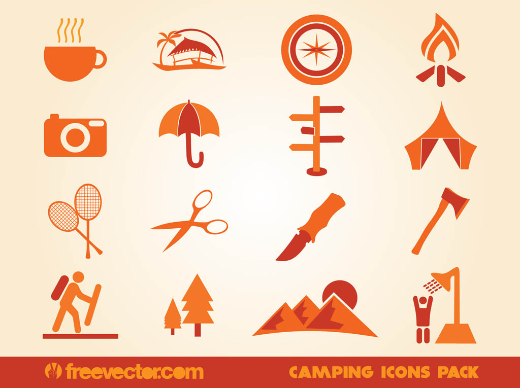 Free Flat Vector Icons Camping Free Flat Vector Icons Camping