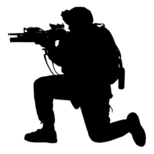 Free Kneeling Soldier Silhouette