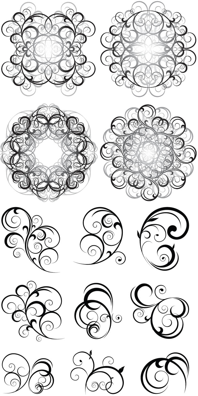 Free Vector Swirl Ornaments