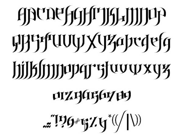 Gothic Graffiti Alphabet Letters