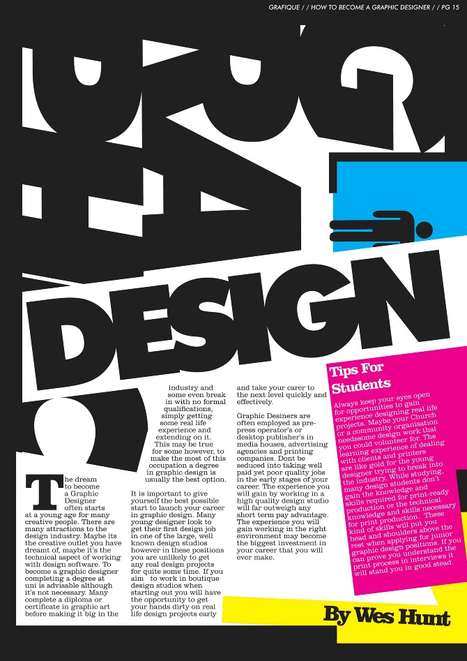 Graphic Design Magazine Page Layout