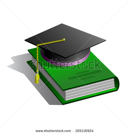 Green and White Graduation Cap