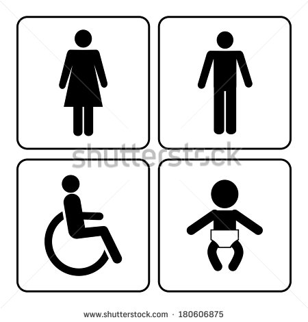 Handicap Restroom Icons Vector