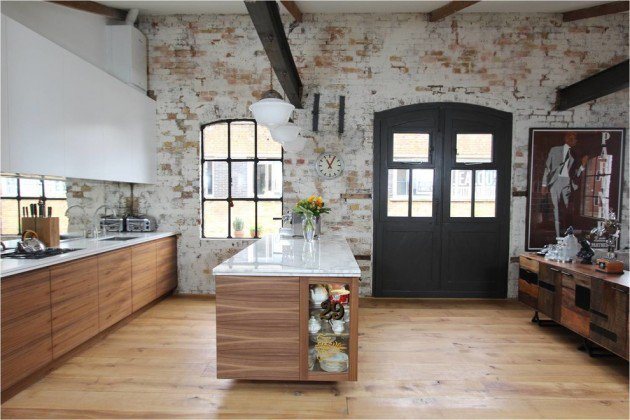 Industrial Brick Kitchen Design