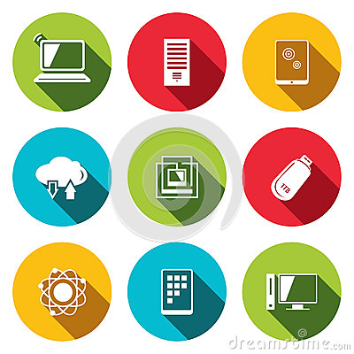 Information Technology Icons Flat