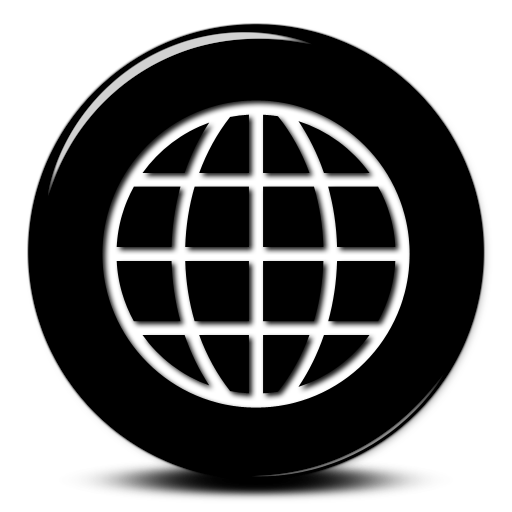 Internet Globe Icon Black White