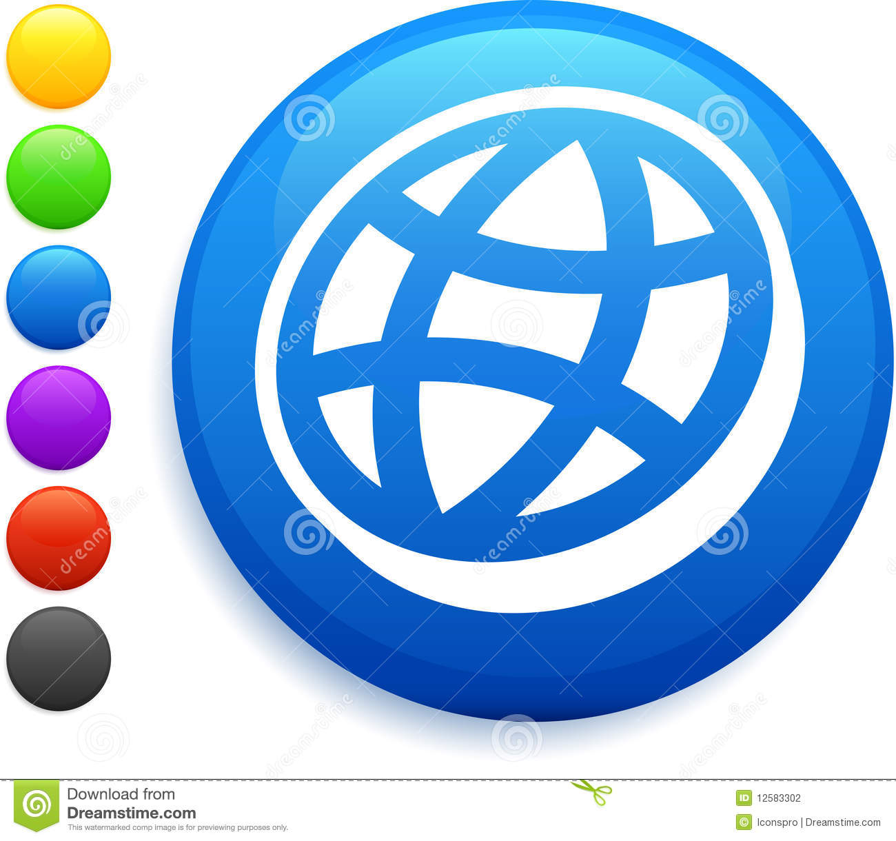 Internet Globe Icon Flat