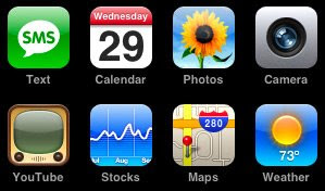 iPhone Icons at Top of Screen