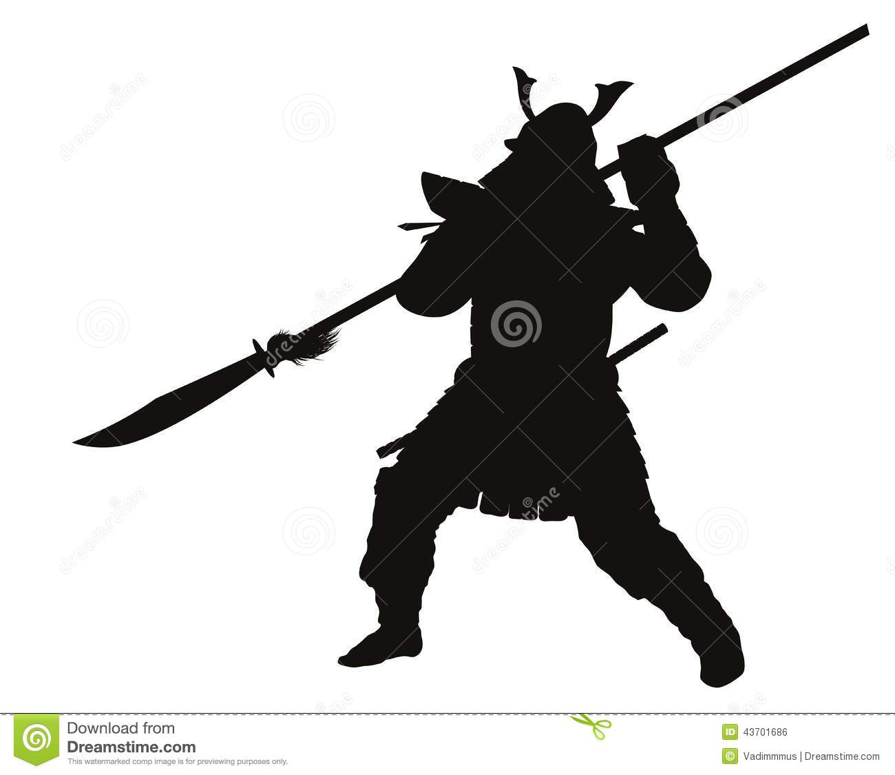 Japanese Samurai Warrior Silhouettes