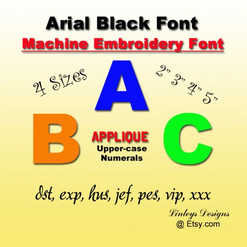 Machine Embroidery Applique Font