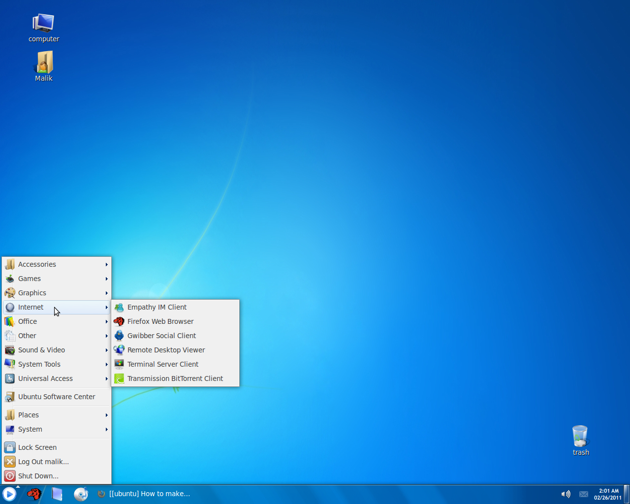 Make Ubuntu Look Like Windows 7