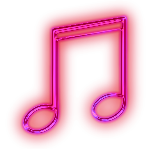 Neon Pink Music Notes