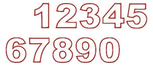 Number Machine Applique Embroidery Font
