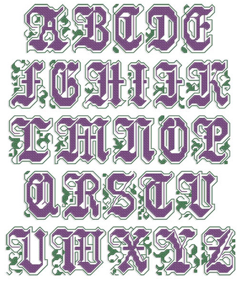 Old English Embroidery Font