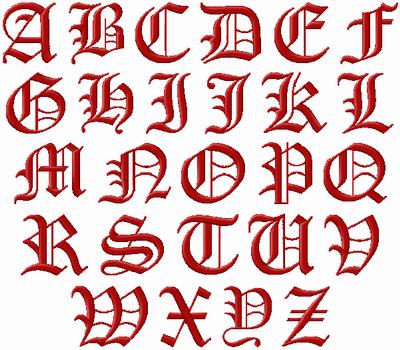 Old English Embroidery Font