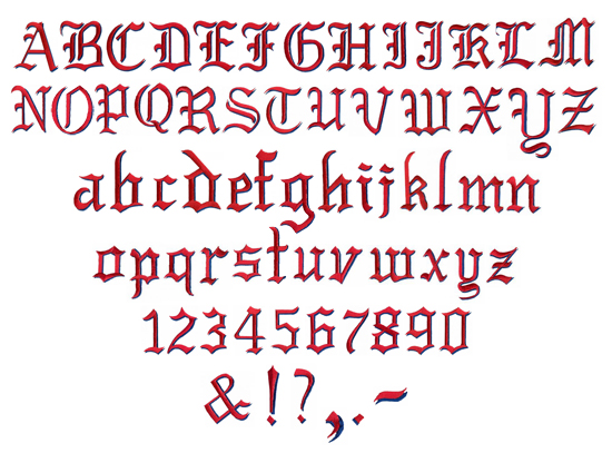 Old English Embroidery Font