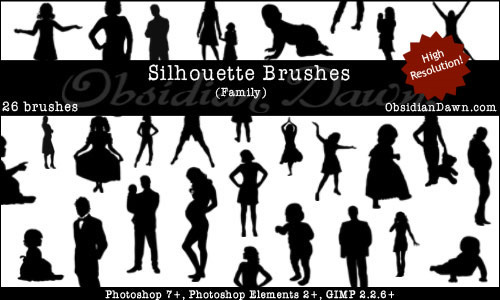 People Silhouette Photoshop Brush