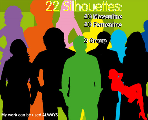 People Silhouette Photoshop Brush