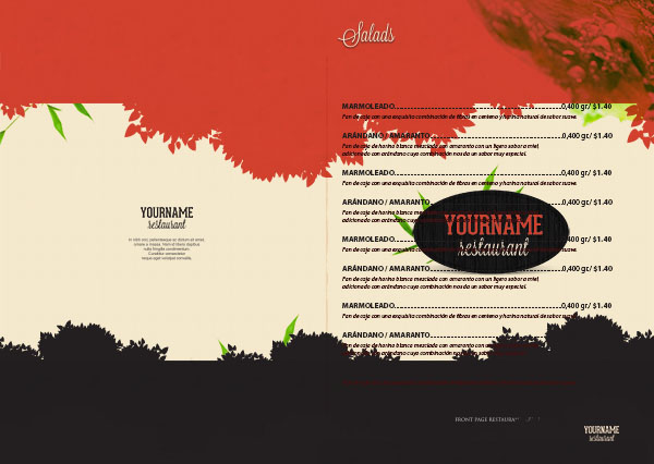 Photoshop Restaurant Menu Templates Free