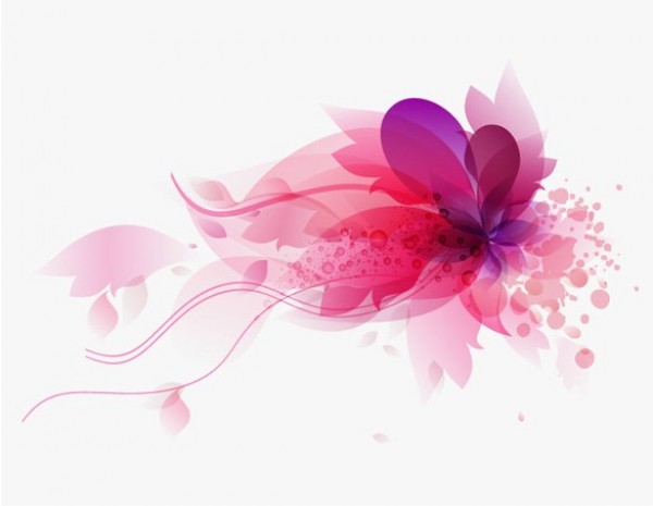 Pink Abstract Floral Vector