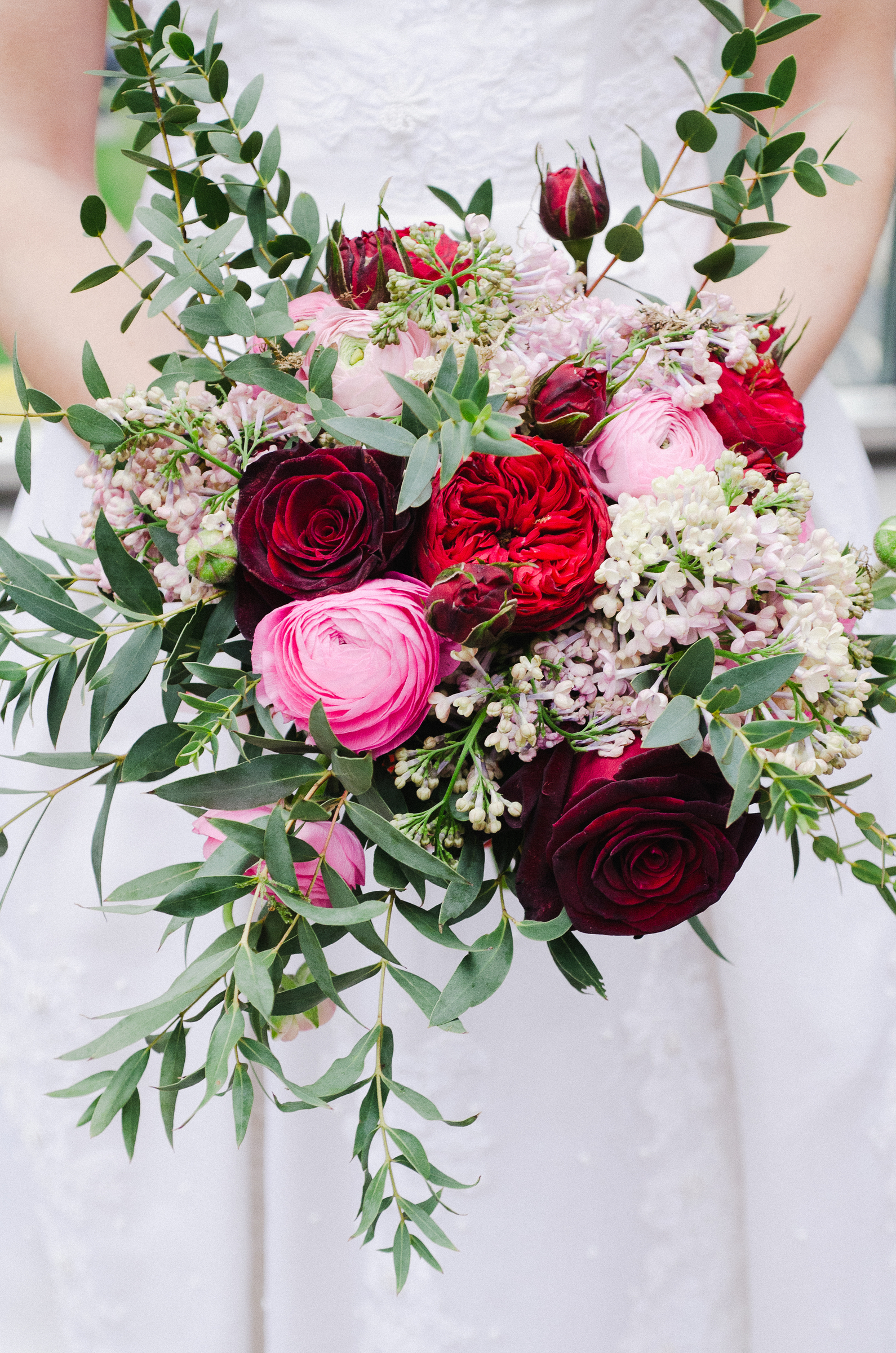 Pink & Red Wedding Flowers
