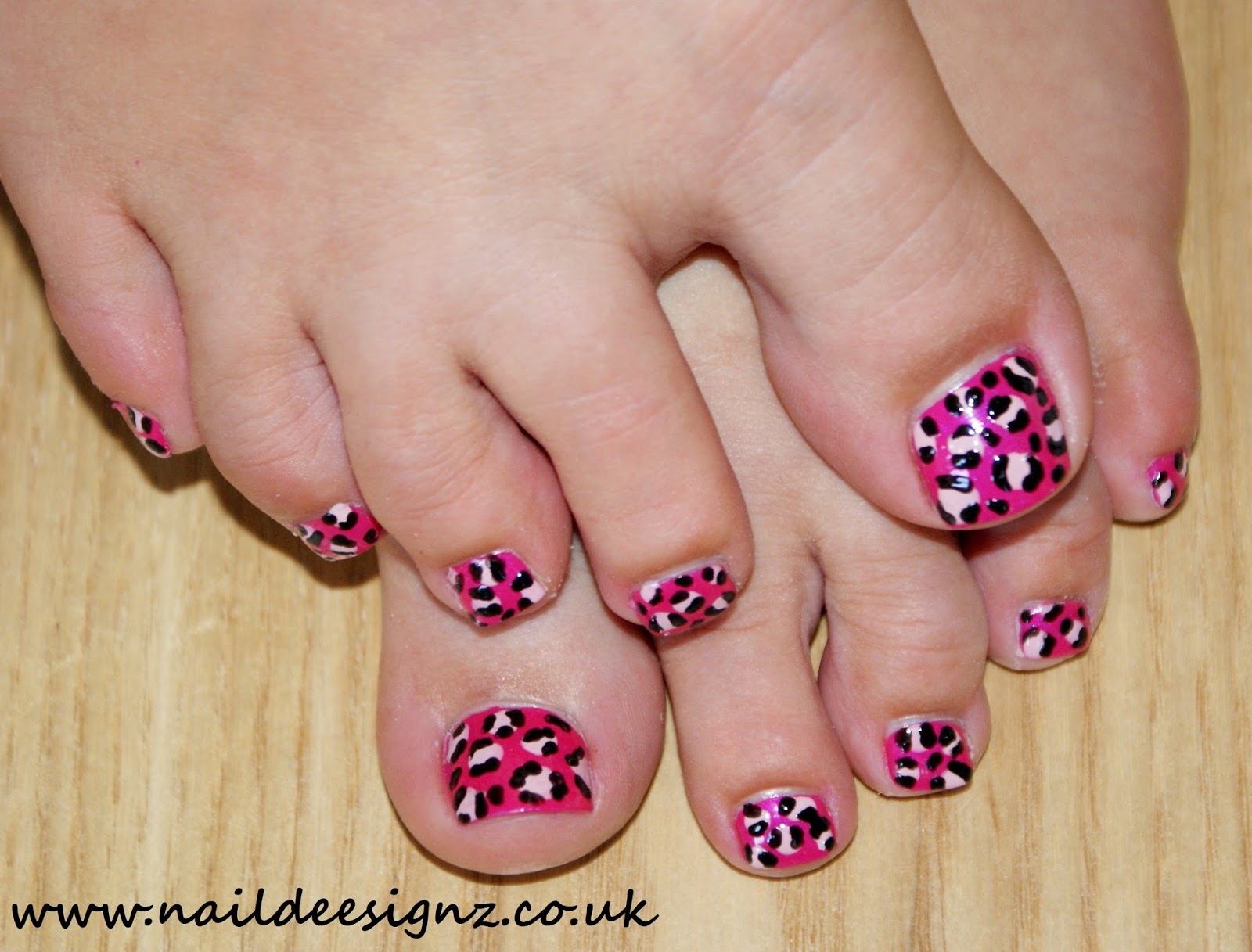 Pink Toe Nail Art Leopard