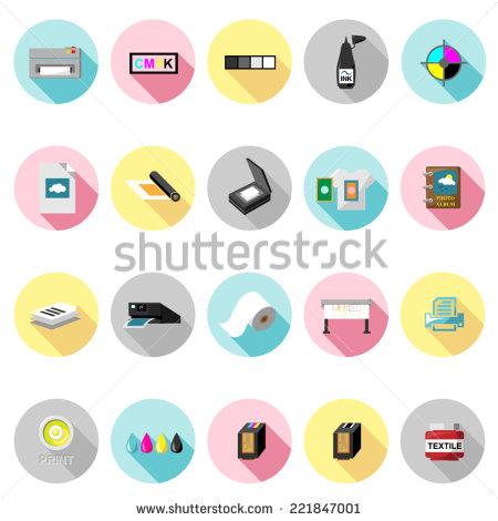 Print Design Flat Icons