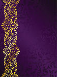 Purple and Gold Filigree Border