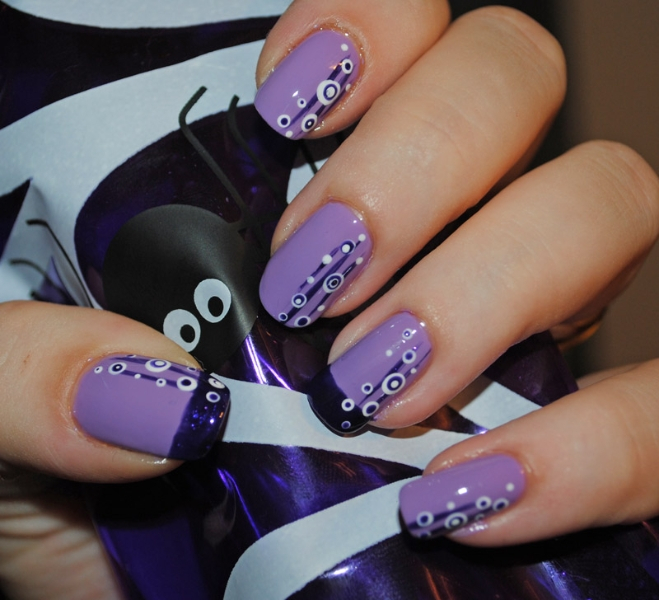 Purple Short Nail Art Design