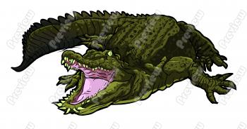 Realistic Alligator Cartoon Clip Art