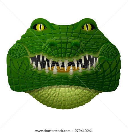 Realistic Alligator Face Clip Art