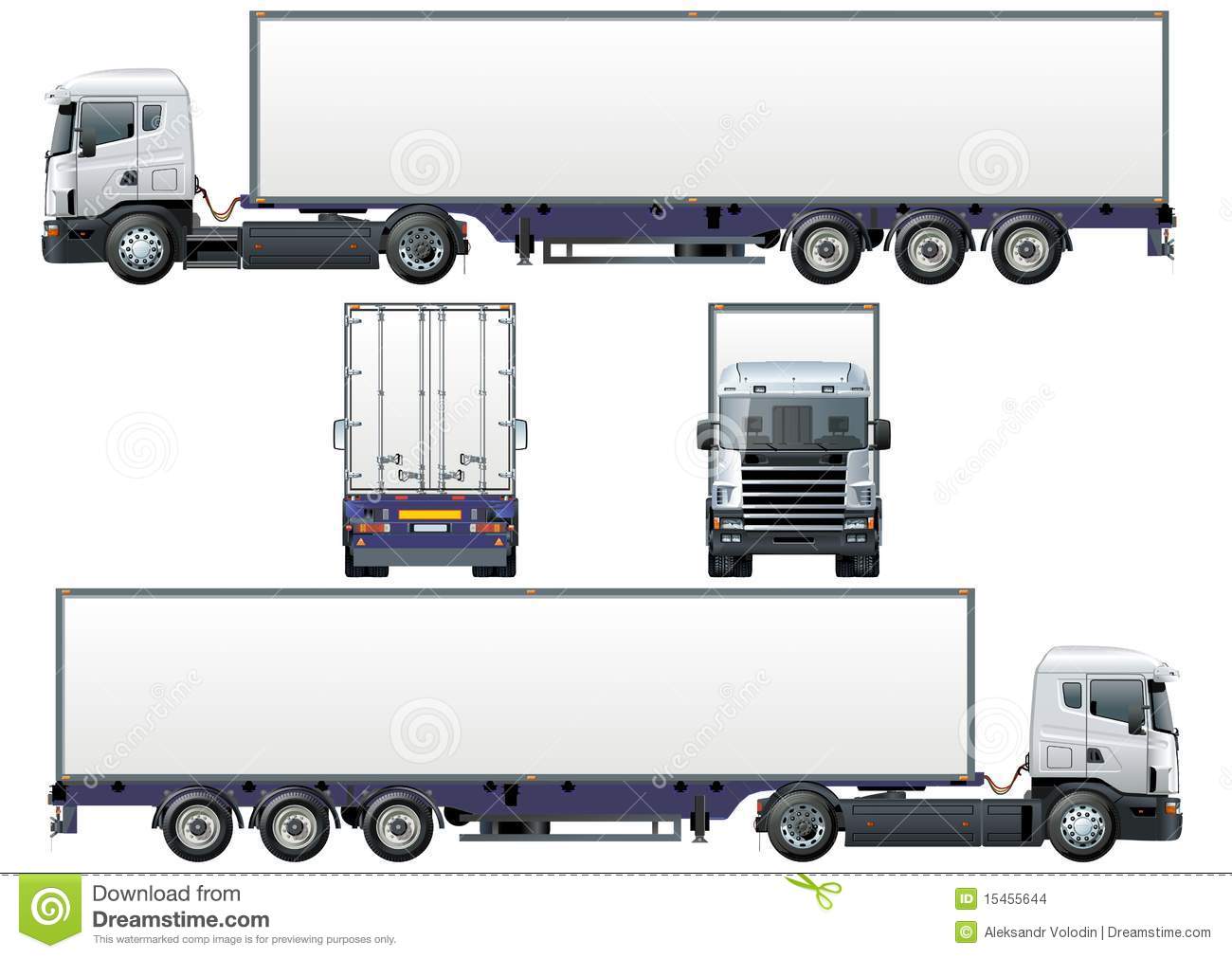 Semi Truck Vector Side View Semi Truck Vector Side View