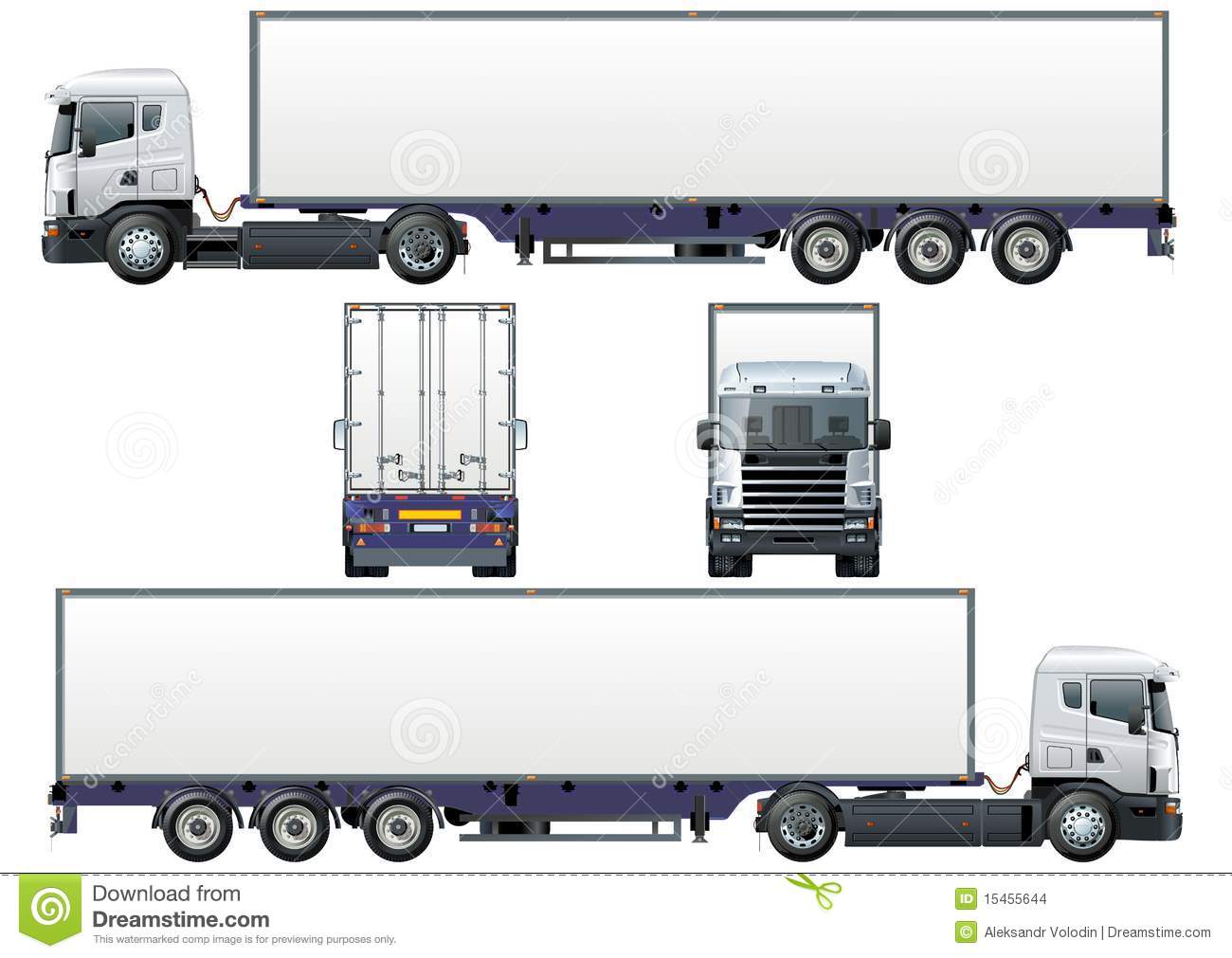 Semi Truck Vector Side View