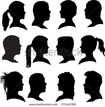 Side Profile Silhouettes Vector