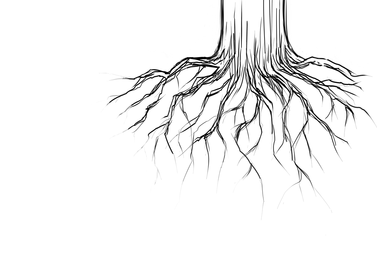 Simple Tree with Roots Drawing