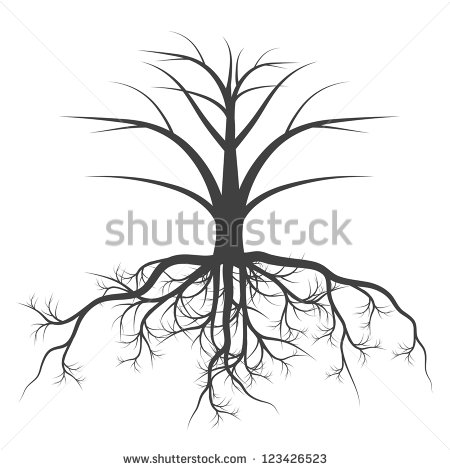 Simple Tree with Roots Drawing