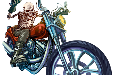 Skeleton On Motorcycle Clip Art